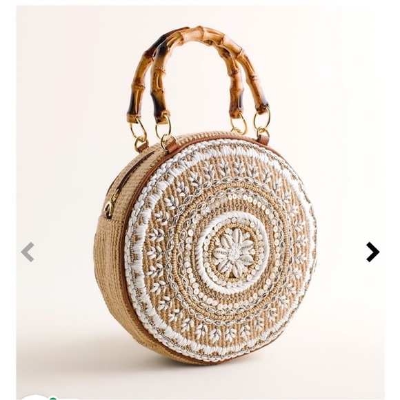 Chico’s Faux Shell Crossbody Circle Bag - Brand New with Tags NWT 10x10x3 - Picture 9 of 11